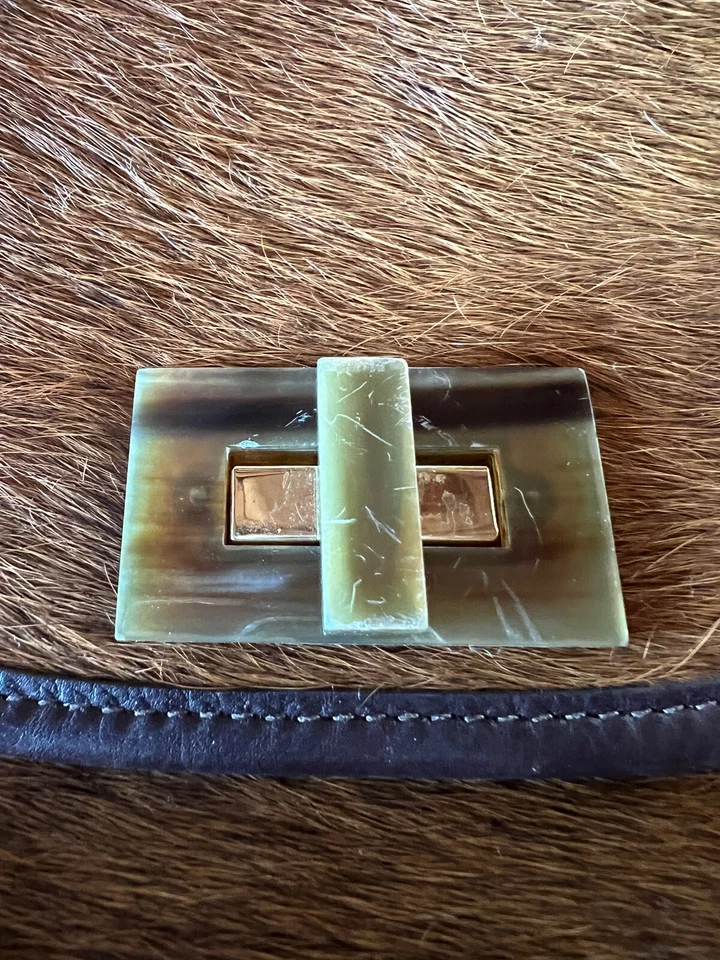 Nina Griscom for GiGi New York Shoulder Bag w/Double Chain Pony Hair/Calf Hide - Image 4 of 4