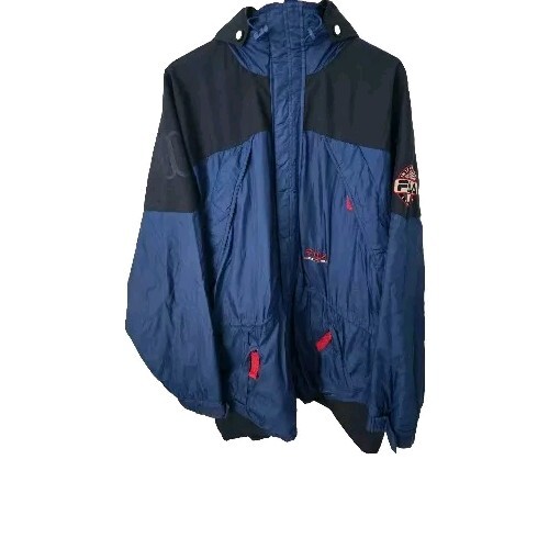 Vintage 90s Fila Italia Ski Jacket Blue w/Red Lining Mens XXL Mult Zip Pockets - Picture 1 of 16