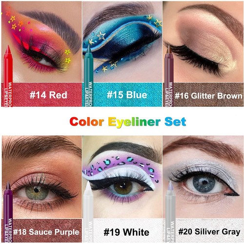 15 Colorful Eyeliner Pen Set Eye Shadow Pencil Pearl Eyeliner Kit Metallic Ey... - Picture 3 of 7