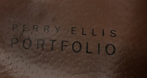 Perry Ellis Portfolio Men's Size 12 Brown Loafers w Buckles Leather Shoes - Picture 7 of 13