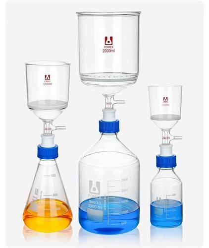 Lab Glassware Filtration Set 250ml-3000ml Flask/Bottles + Filter Funnel - Picture 3 of 12
