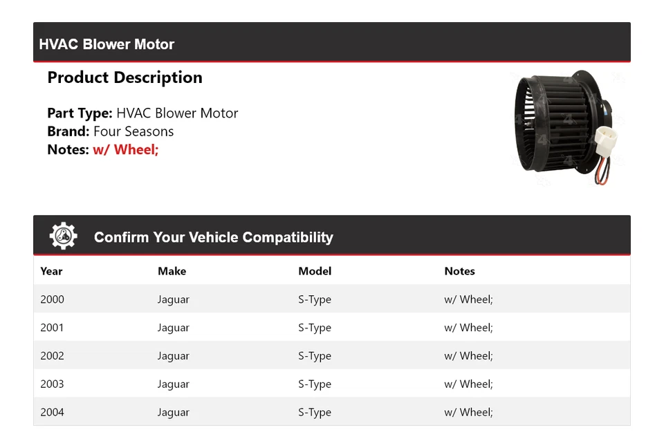 Motor soplador de climatización tipo S Jaguar 2000-2004 4 estaciones 2001 2002 2003 Foto 2 de 4