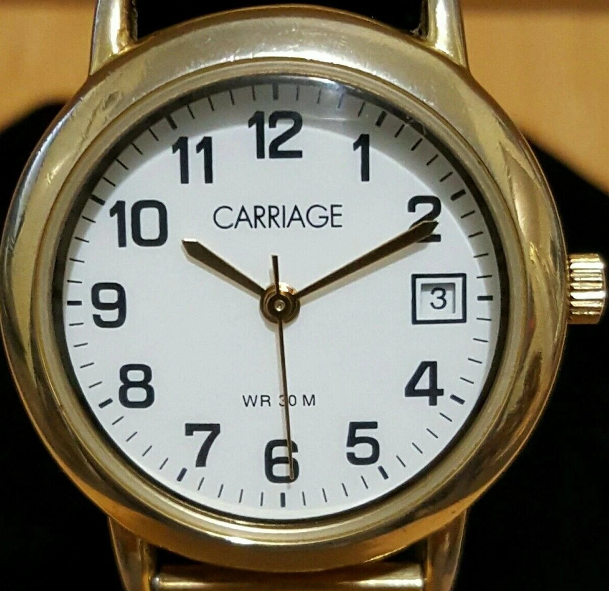 Carriage by Timex Gold Tone Women s Quartz date Analog WR 30M. eBay
