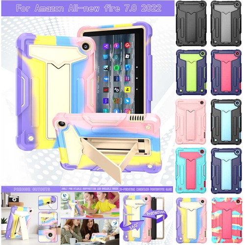 Kids Heavy Duty Stand Case Cover For Amazon Kindle Fire 7" 2022 12th Gen Tablet - Afbeelding 1 van 74