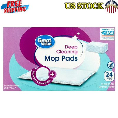 Deep Cleaning Mop Pads 24 Count Spray Mops Dirt Trap Seamless Cleaning New
