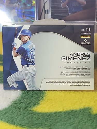 ANDRES GIMENEZ 2021 SPECTRA PURPLE HYPER 3 COLOR, ON CARD RPA /49 Cleveland 💥 | eBay