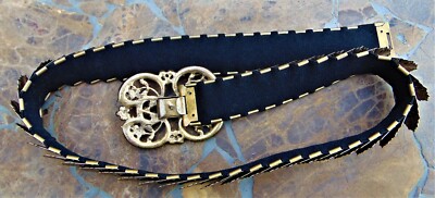 Kelli Kouri Goldtone metal Plate Stretch Belt - Crystal Flower Rhinestone Buckle KELLI KOURI GOLDTONE METAL PLATE STRETCH BELT ~ CRYSTAL  main image 4