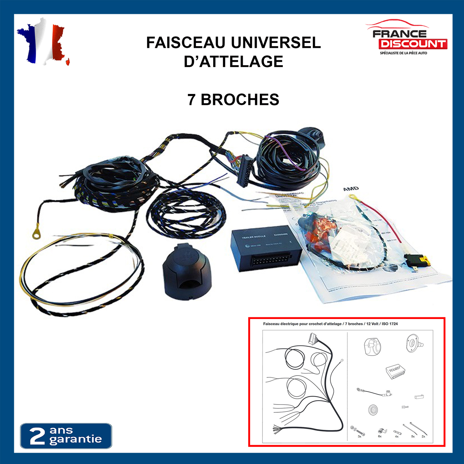 Faisceau universel 7 broches boîtier intelligent pour réseau multiplexé