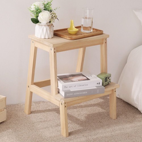 Easy To Assemble 2 Step Stool Wood Non-Slip Bathroom Foot Stool Toddler - Picture 12 of 12