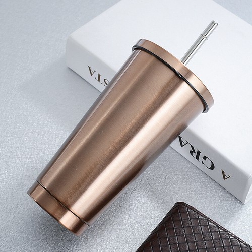 500ML Stainless Steel Tumbler Drinking Mugs Cup Flask w/z Straw for Travel - Picture 20 of 21