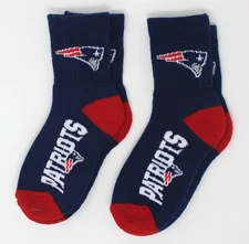 New England Patriots NFL 1/4 Quarter Kids *2 Pairs* Socks *Youth Size
