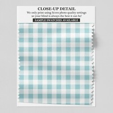 71 Gingham Checked in Duck Egg Blue Roller Blind - Various sizes, blackout