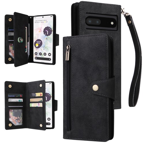 Zip Wallet Case Flip Leather Cover For Google Pixel 9A 8A 7A 7 8 9 Pro 6A 5XL 4A - Picture 16 of 76