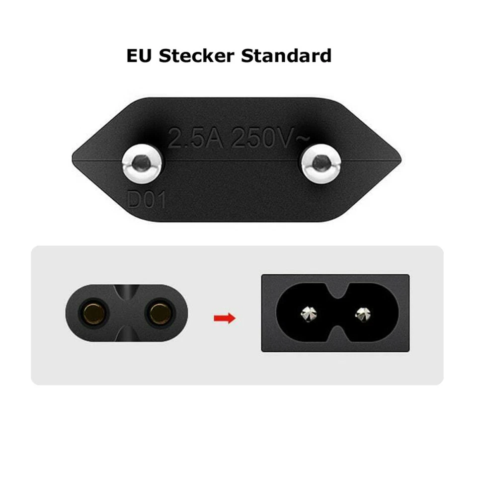 H51 Euro Stromkabel 1,5m, Eurostecker auf C7 Buchse, Netzkabel für Kleingeräte - Bild 4 von 4