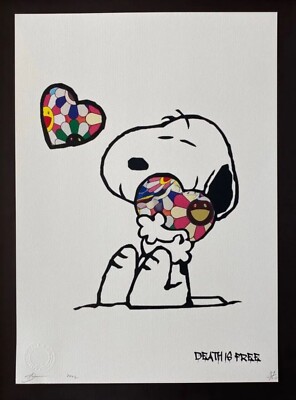 Death NYC Framed Pop Art Graffiti Snoopy Signed with Certificate