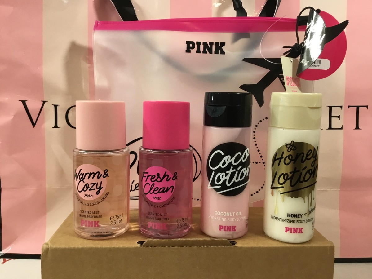 VICTORIA'S SECRET PINK GIFT SET FRESH, WARM, COCO, HONEY MIST AND