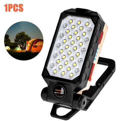 USB Rechargeable LED COB Work Light Car Garage Mechanic Flashlight Flood Lamp US