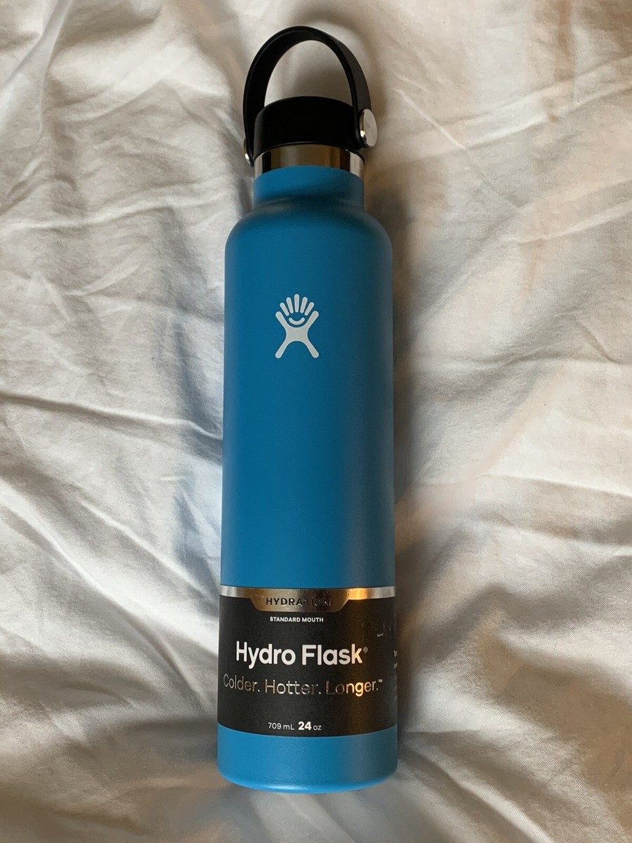Vacuum Bottle Hydro Flask Cobalt Mint NEW Hydro Flask Standard Mouth  Stainless Steel Water Bottle Pacific 24 Oz