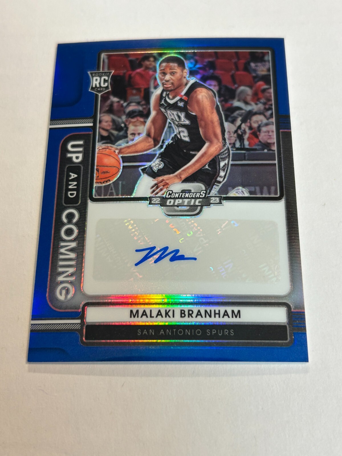 2022-23 CONTENDERS OPTIC MALAKI BRANHAM 72/75 UP & COMING BLUE PRIZM ROOKIE AUTO