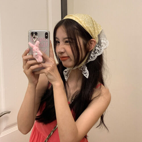 Women Floral Lace Triangle Hair Head Wrap Scarf Headband Floral Bandana Scarve ♢ - Bild 13 von 28