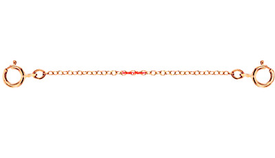 14k 1.2mm Cable Rose Gold DOUBLE 4.5mm Spring Ring 2.40'' Safety Chain Extender
