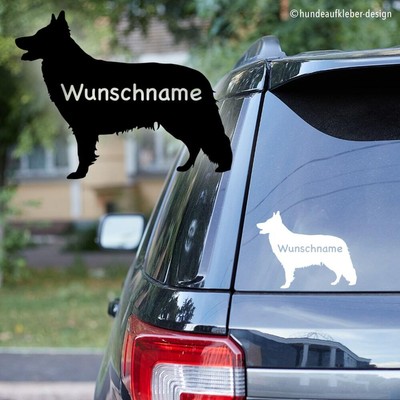 Berger Blanc Suisse car sticker 10 cm incl. customized text name sticker art:1031