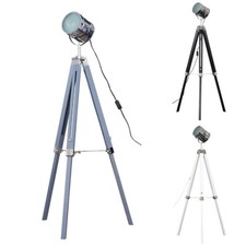 Vintage Tripod Floor Lamp Standard Light Adjustable Height LED Bulb Spotlight
