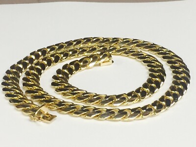 【60cm】【10mm】【18K刻印あり】【Miami Cuban】 18K Gold Cuban Link Chain Necklace - 10mm, 600mm, Stamped