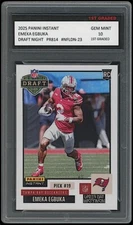 Emeka Egbuka 2025 Panini Instant NFL Draft Night #23 Rookie Card 1st Graded 10