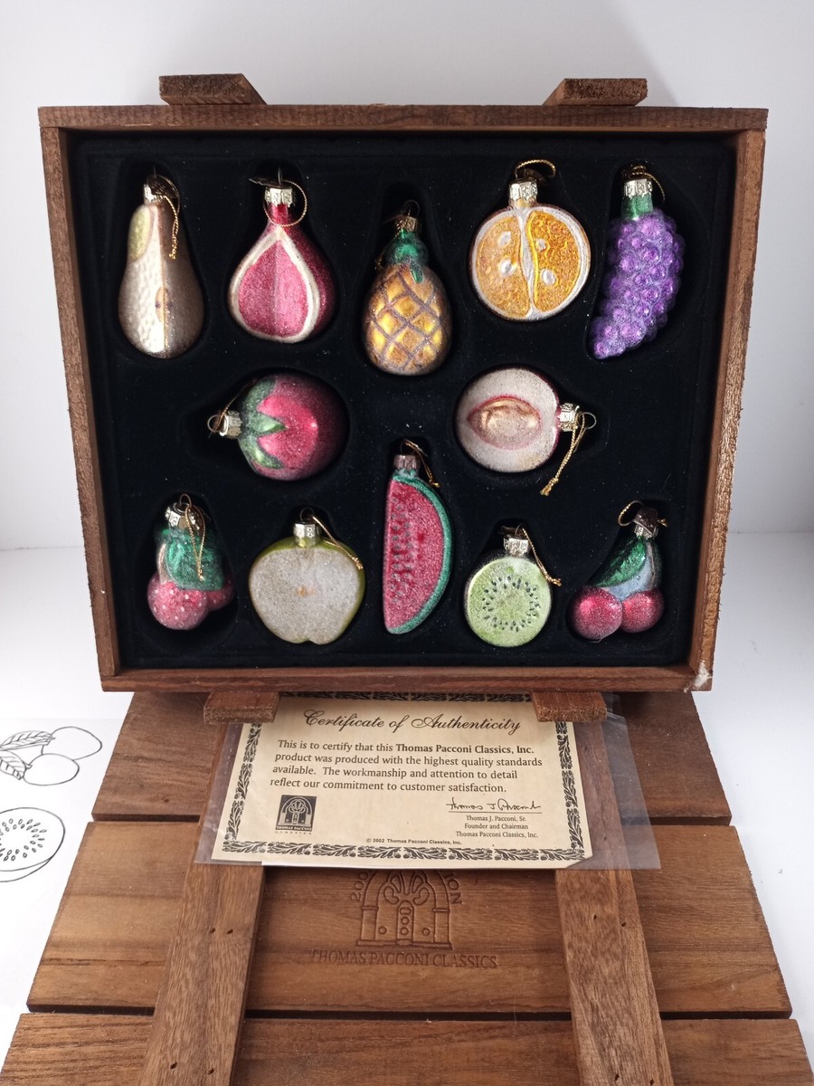 Brand New Thomas Pacconi Classics 2002 Fruit Christmas Ornaments