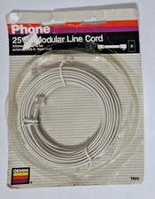 Gemini Phone 25' Feet Ft Modular Line Cord Telephone Model TA66 Flat