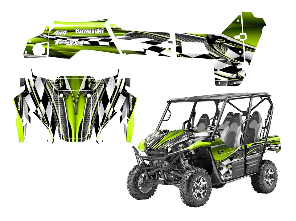 2016-2025 Kawasaki Teryx4 or Teryx 2 800 graphic wrap kit 24 mil #2500 Blue - Image 3 of 4