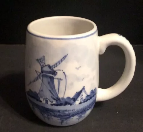 Delft Hand painted Holland Dlk109 Vintage Coffee/ Tea  Mug Delft Cup Windmill
