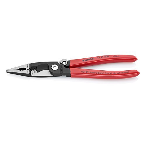 KNIPEX 13 91 200 Pinza per elettroinstallazioni bonderizzata nera rivestiti in r