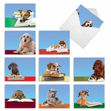 10  All Occasion Blank Cards Assortment - READING EYE DOGS M3967