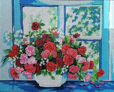 Needlepoint Tapestry Painted Canvas Gobelin 11399 - Flowers. 20"x24" by CDA