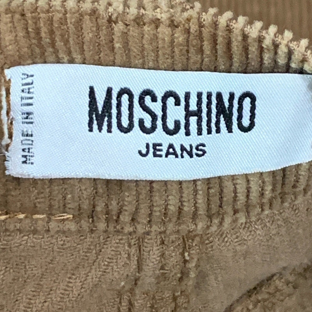 MOSCHINO Women's Flared Bootcut Corduroy Trousers Pants Tan
