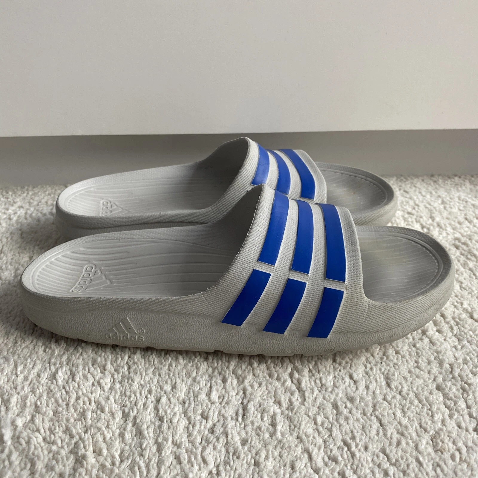 Sandali cursori Adidas bambini unisex taglia 1 grigio blu buone condizioni