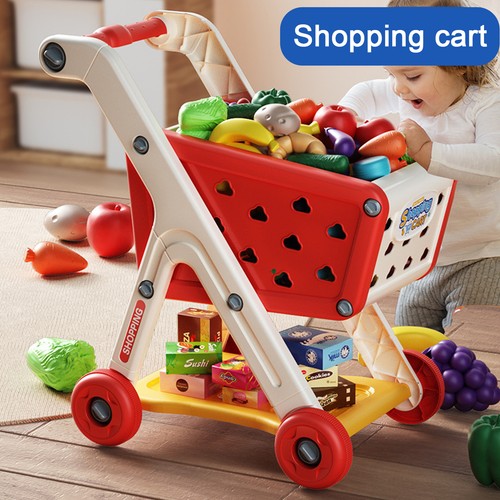 Kids Shopping Cart Toy Role-Playing Mini Shopping Trolley Shopping Cart Toy - Picture 2 of 13