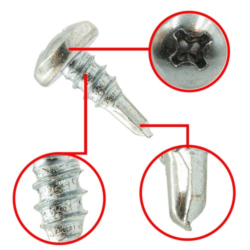 TEX Bohrschrauben 3,5x9,5 mm Selbstbohrend Bohrspitze Profilverbindungsschrauben - Bild 11 von 23