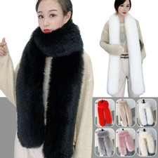 Woman's Scarf Winter Warm Noble Faux Fur Long Shawl Stole Wrap Shrug 70.8 inch