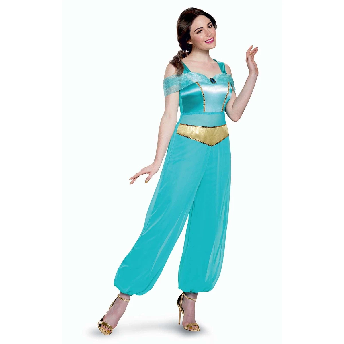  Disney Adult Jasmine Costume, Disney's Aladdin Officially  Licensed Jasmine Halloween Costume for Women Large : Clothing, Shoes &  Jewelry