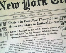 EINSTEIN-ROSEN BRIDGE Wormhole Spacetime General Relativity Theory1935 Newspaper