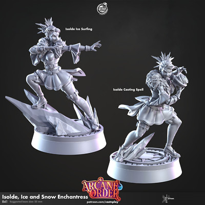 Frost Zauberin Miniatur Set Eiszauber Magierin Figur für TTRPG's wie D&D 5e