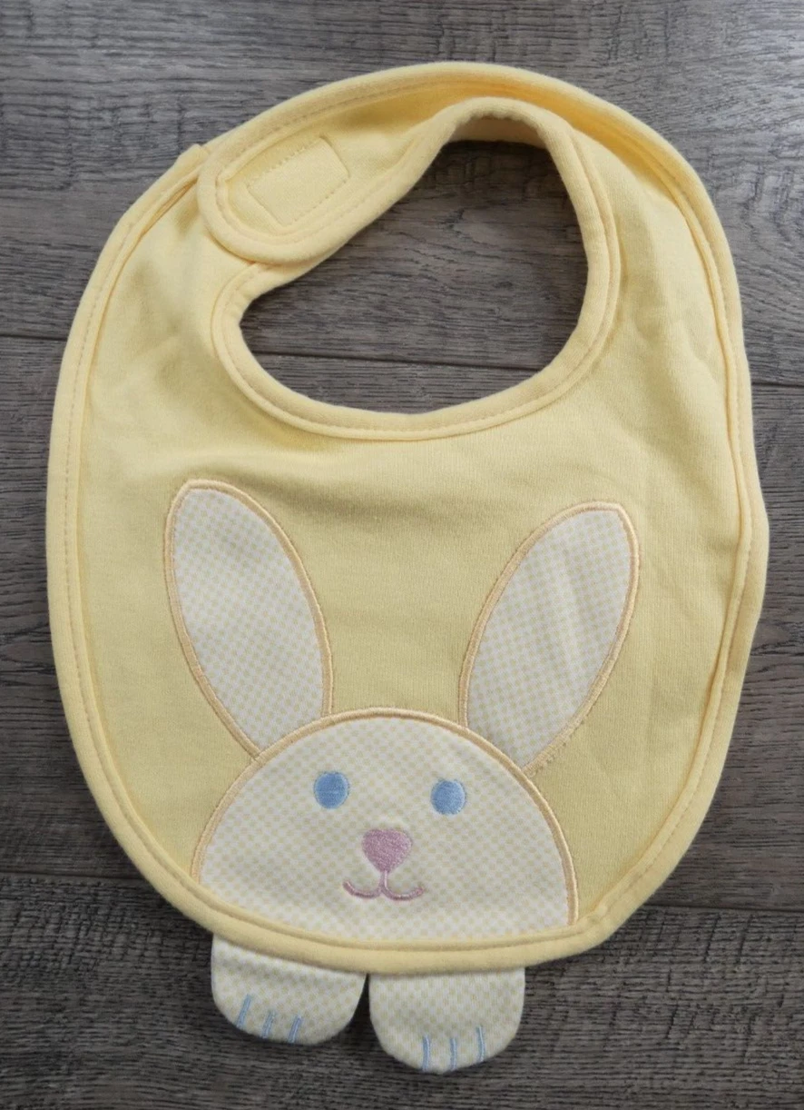 Baby Boy Girl New Vintage Gymboree Rainbow Tag Spring Garden Bunny Baby Bib