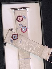 BRANDNEU IN BOX ECHT LEDER BESTICKT APPLE WATCH BAND 38mm 40mm