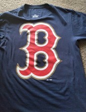 Boston Red Sox Majestic T Shirt Big Boston Logo Size Medium
