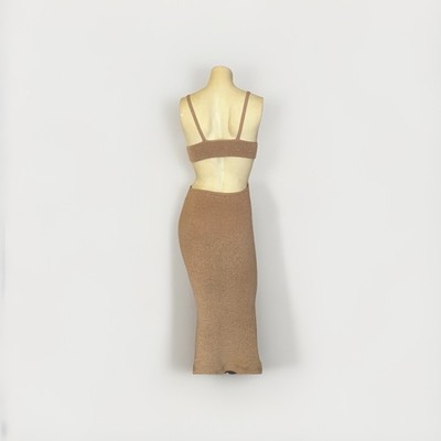 cult gaia serita cut-out knit maxi dress Light Brown Size Medium German folk dress