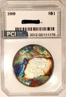 1889-P Better Date Gem BU + Vibrant 2 Sided Rainbow Color Toned Morgan Dollar