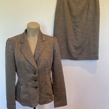 Le Suit size 10 brown tweed skirt suit